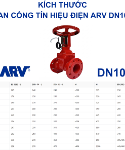 Kích thước Van cổng tín hiệu điện ARV DN100